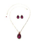 Mariana Jewelry Set Necklace and Earrings Siam,Ruby & Burgundy Austrian Crystals Lady In Red Songbook Coll. - Image 3