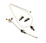 Mariana Jewelry Set Necklace, Bracelet & Earrings Black & Topaz Austrian Crystals My Treasures Coll.
