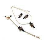 Mariana Jewelry Set Necklace, Bracelet & Earrings Black & Topaz Austrian Crystals My Treasures Coll. - Image 3