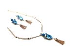 Mariana Jewelry Set Necklace+Earrings Aquamarine & Caribbean Blue Opal Austrian Crystals Zambezi Africa Coll. - Image 3