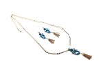 Mariana Jewelry Set Necklace+Earrings Aquamarine & Caribbean Blue Opal Austrian Crystals Zambezi Africa Coll. - Image 2