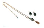 Mariana Jewelry Set Necklace & Earrings Turquoise Minerals and Austrian Crystals Zanzibar Africa Coll. - Image 3