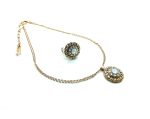 Mariana Jewelry Set Necklace & Ring Gold, Azure & Opal Austrian Crystals Zanzibar Africa Coll. - Image 3
