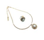 Mariana Jewelry Set Necklace & Ring Gold, Azure & Opal Austrian Crystals Zanzibar Africa Coll. - Image 2