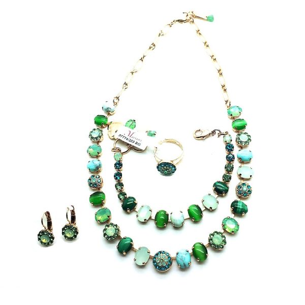 Mariana Jewelry Set Necklace, Bracelet, Earrings, Ring Quartz, Turquoise Mineral & Austrian Crystals Congo Africa Coll.