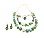 Mariana Jewelry Set Necklace, Bracelet, Earrings, Ring Quartz, Turquoise Mineral & Austrian Crystals Congo Africa Coll. - Image 2