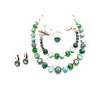 Mariana Jewelry Set Necklace, Bracelet, Earrings, Ring Quartz, Turquoise Mineral & Austrian Crystals Congo Africa Coll. - Image 3