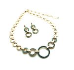 Mariana Jewelry Set Necklace & Earrings Peridot, Blue Zircon and Opal Austrian Crystals Congo Africa Coll.