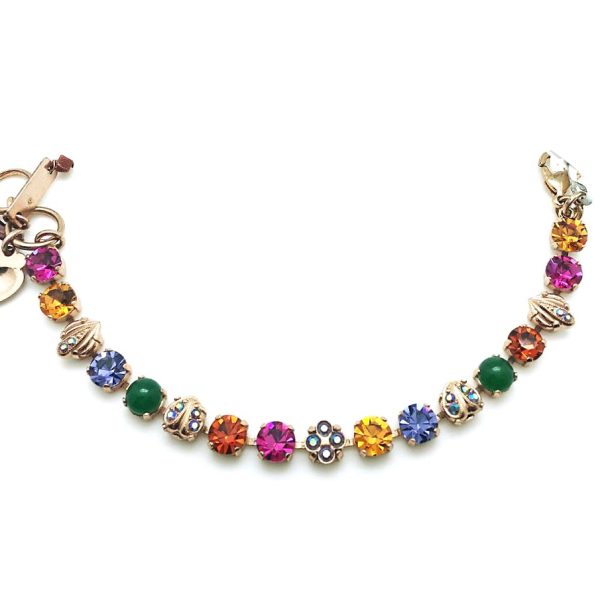 Mariana Bracelet Lovely Lady Bug Floral Colorful Austrian Crystals My Treasures Coll.