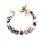 Mariana Bracelet Shades of Purple, White Swarovski Crystals & Shell Mineral Cocktail Hour Coll. - Image 3