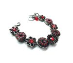 Mariana Bracelet Alluring Floral Burgundy & Siam Swarovski Crystals My Treasures Coll. - Image 3