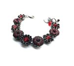 Mariana Bracelet Alluring Floral Burgundy & Siam Swarovski Crystals My Treasures Coll. - Image 2