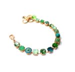 Bracelet By Mariana Woman Unique Turquoise Mineral and Peridot Swarovski Crystals - Image 4