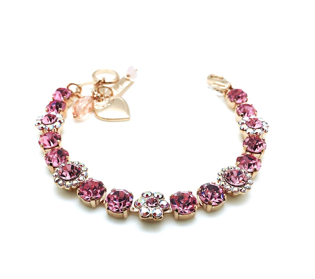 B-4173-3-2230-RG (1) Bracelet By Mariana Woman Precious Lt. Rose and AB Swarovski Crystals - Image 1