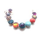 Mariana Bracelet Exquisite Turq Mineral, Colorful Swarovski Crystals Masai Africa Coll. - Image 2