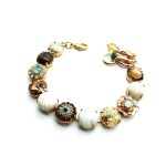 Mariana Bracelet White Howlite Mineral & Browns Austrian Crystals Summer Palace Silk Road Coll. - Image 3