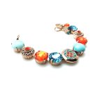 Mariana Bracelet Fabulous Blues & Oranges Swarovski Crystal & Turq Mineral Serengetti Africa Coll. - Image 3
