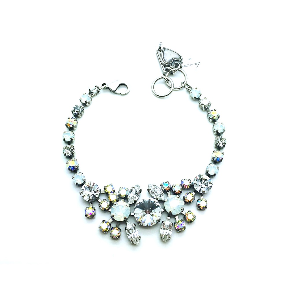 B-4326-1-001-SP (1) Mariana Bracelet Shimmering White Opal, Clear & AB Swarovski Crystals Sweet Summer Coll. - Image 1