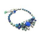 Mariana Bracelet Gorgeous Blues & Clear Swarovski Crystals Zhang Silk Road Coll.