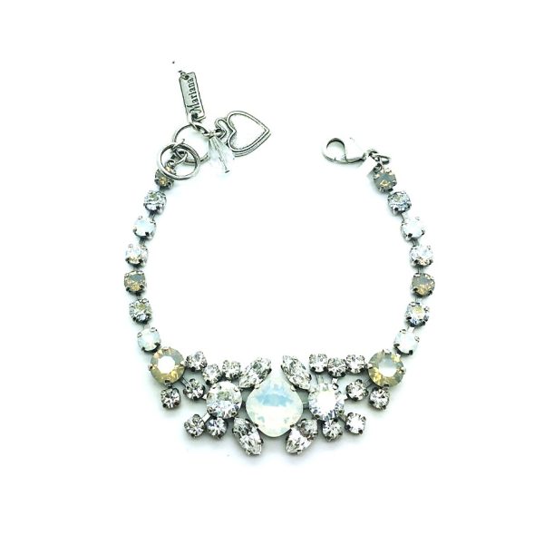 Mariana Bracelet Clear, Grey & White Opal Austrian Crystals Silk Road Coll.