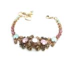 Mariana Bracelet Charming Topaz & Pinks Swarovski Crystals Orchid Silk Road Coll.