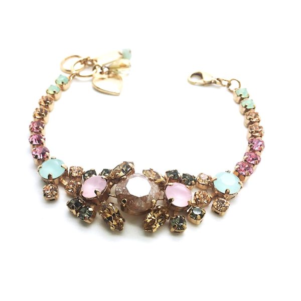 Mariana Bracelet Charming Topaz & Pinks Swarovski Crystals Orchid Silk Road Coll.