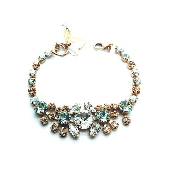 Mariana Bracelet Lovely Moonlight, Silk & Amber Swarovski Crystals Moon Dance Songbook Coll.