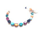 Mariana Bracelet Turq Mineral & Multicolor Swarovski Crystals Masai Africa Coll.