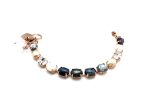 Mariana Bracelet Exquisite Pyrite, White Shell, Obsidian Mineral & Blacks Swarovski Crystals Zulu Africa Coll. - Image 3