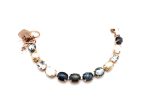 Mariana Bracelet Exquisite Pyrite, White Shell, Obsidian Mineral & Blacks Swarovski Crystals Zulu Africa Coll. - Image 2
