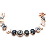Bracelet By Mariana Zulu Africa Coll. Floral White & Blacks Austrian Crystals & Minerals