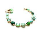 Mariana Bracelet Malachite, Turq Minerals & Greens Swarovski Crystals Congo Africa Coll.