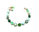 Mariana Bracelet Malachite, Turq Minerals & Greens Swarovski Crystals Congo Africa Coll. - Image 2