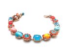 Mariana Bracelet Coral, Turq Mineral & Colorful Swarovski Crystals Serengetti Africa Coll. - Image 3