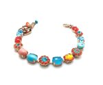 Mariana Bracelet Coral, Turq Mineral & Colorful Swarovski Crystals Serengetti Africa Coll.