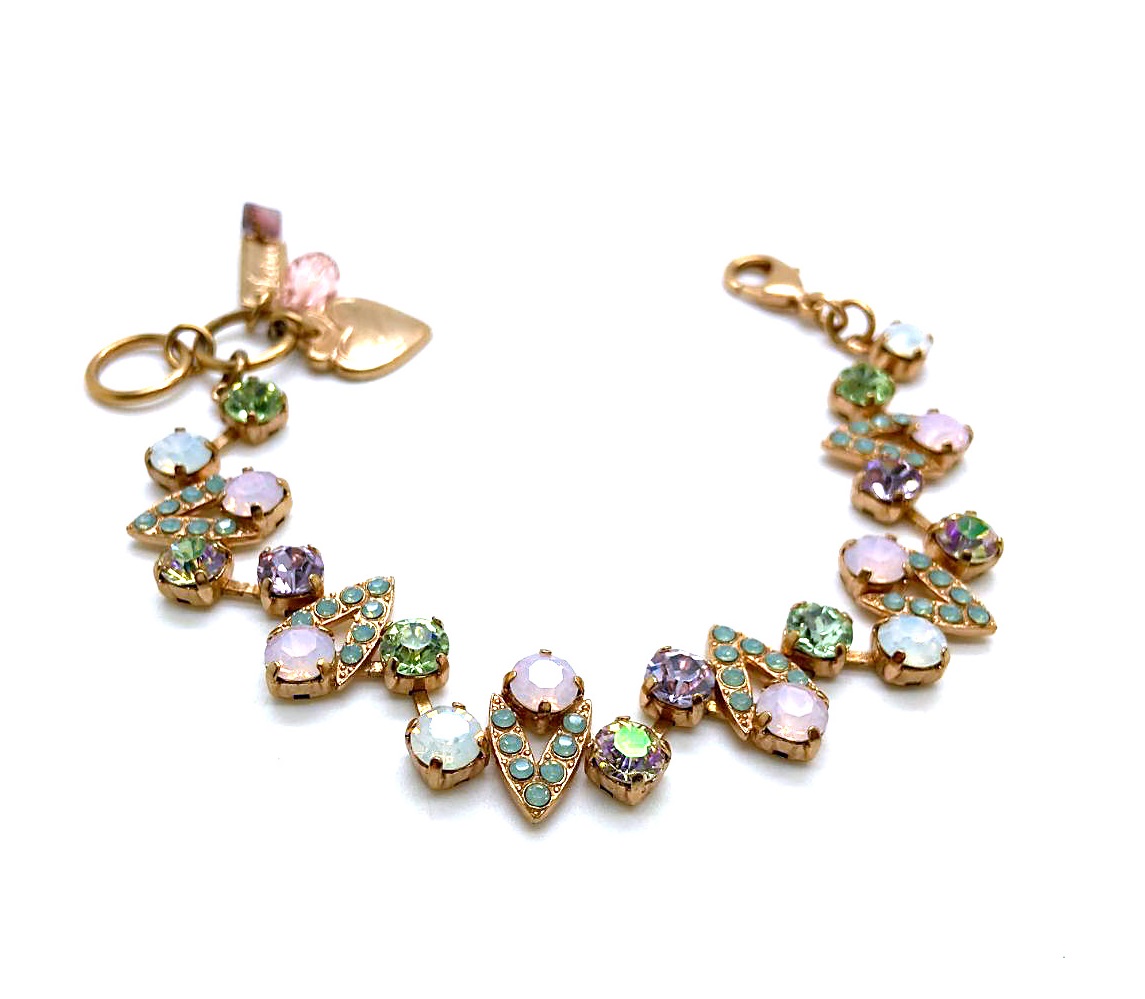 B-4420-1-1063-RG (3) Mariana Bracelet Fashionable Greens & Pinks Austrian Crystals Pina Colada Cocktail Hour Coll. - Image 1