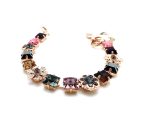 Bracelet By Mariana Elegant Floral Rose and Topaz Swarovski Crystals