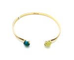 Mariana Bracelet Sleek Dangle Turq Mineral & Yellow Opal Swarovski Crystals My Treasures Coll.