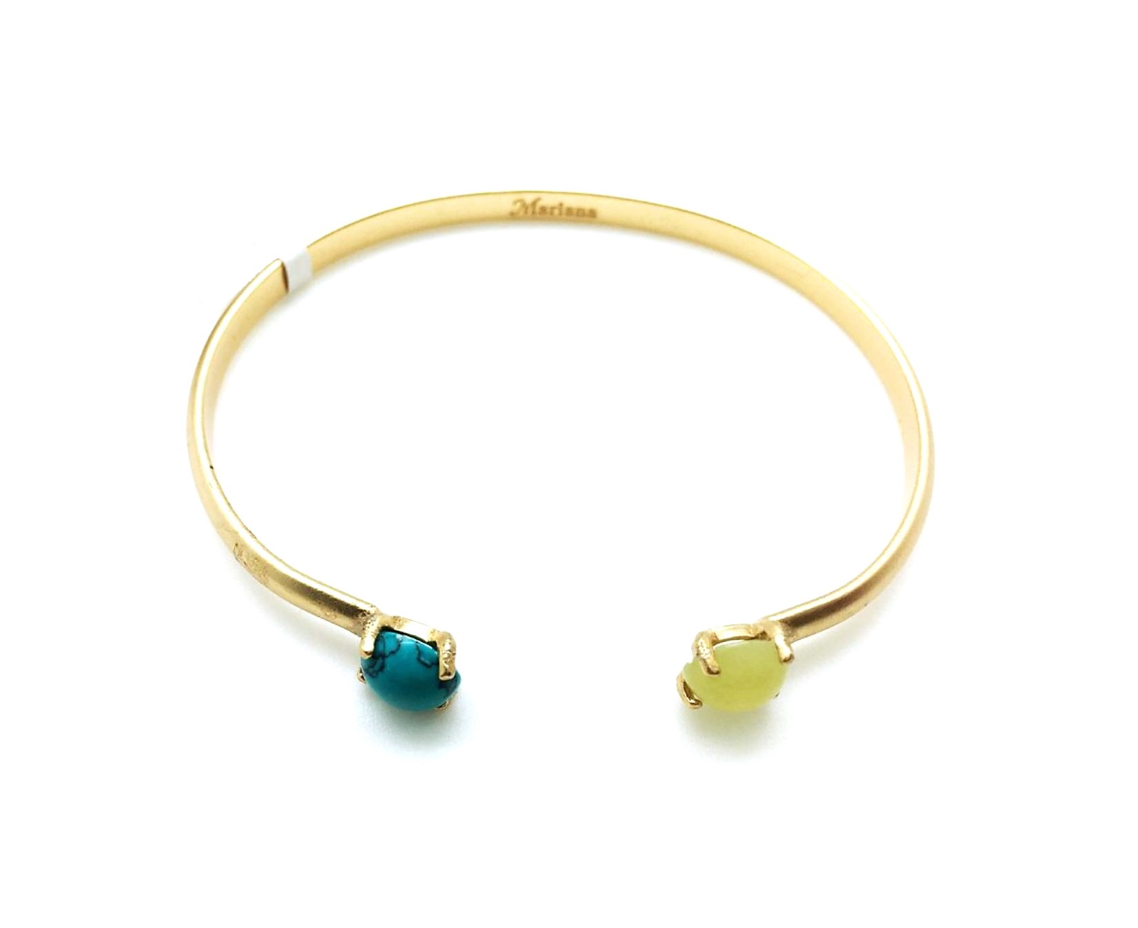 B-4606M-7547-RG (2) Mariana Bracelet Sleek Dangle Turq Mineral & Yellow Opal Swarovski Crystals My Treasures Coll. - Image 1