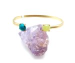 Mariana Bracelet Sleek Dangle Turq Mineral & Yellow Opal Swarovski Crystals My Treasures Coll. - Image 2