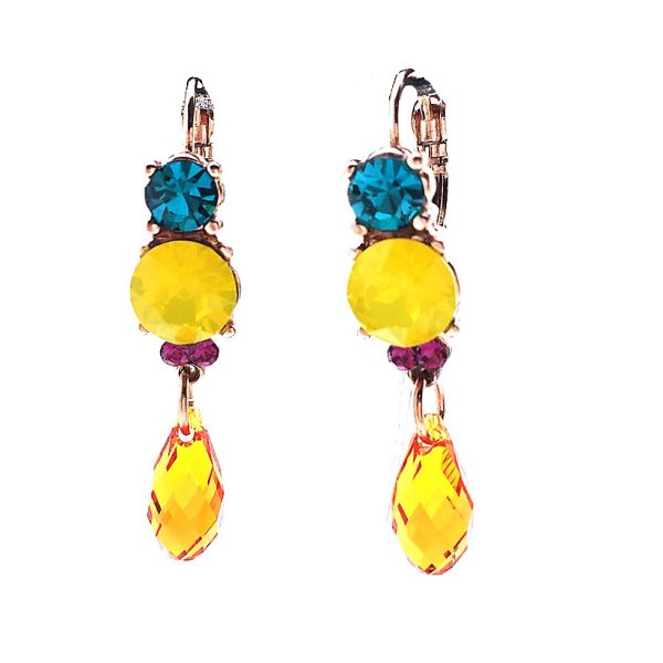 Mariana Earrings Dangling Colorful Austrian Crystals Masai Africa Coll.