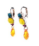 Mariana Earrings Dangling Colorful Austrian Crystals Masai Africa Coll. - Image 3