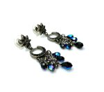 Mariana Earrings Gorgeous Chandelier Jet & Burgundy Austrian Crystals My Treasures Coll. - Image 3