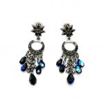 Mariana Earrings Gorgeous Chandelier Jet & Burgundy Austrian Crystals My Treasures Coll.