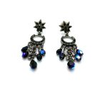 Mariana Earrings Gorgeous Chandelier Jet & Burgundy Austrian Crystals My Treasures Coll. - Image 2