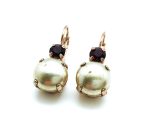Mariana Earrings Timeless Pearl Mineral & Siam Swarovski Crystals My Treasures Coll.