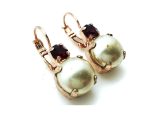 Mariana Earrings Timeless Pearl Mineral & Siam Swarovski Crystals My Treasures Coll. - Image 2