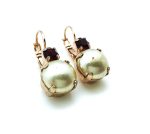 Mariana Earrings Timeless Pearl Mineral & Siam Swarovski Crystals My Treasures Coll. - Image 3