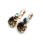 Mariana Earrings Beautiful Lt Smoked Topaz & AB Swarovski Crystals My Treasures Coll. - Image 2