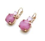 Mariana Earrings Dainty Round Pinks Austrian Crystals My Treasures Coll. - Image 2